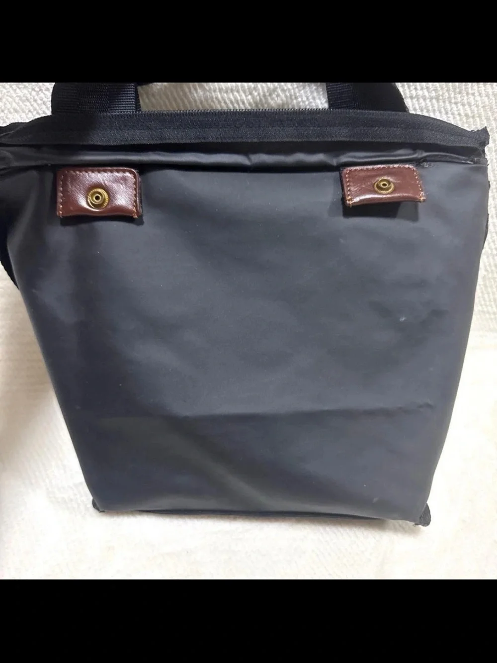 Mulberry Black Nylon Messenger with Brown Leather Patch